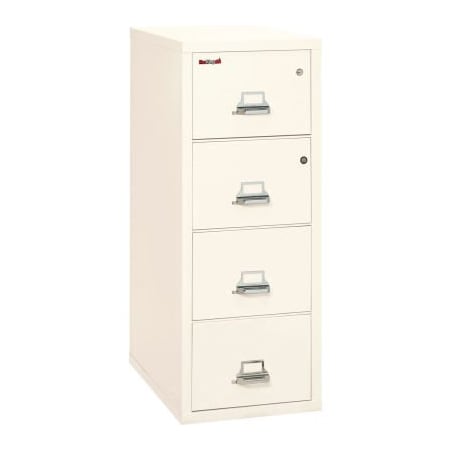Fire King Fireking Fireproof 4 Drawer Vertical Safe-In-File Legal 20-13/16"Wx31-9/16"Dx52-3/4"H Ivory White 4-2131-CIWSF
